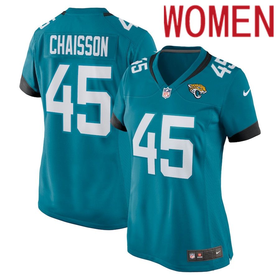 Women Jacksonville Jaguars #45 KLavon Chaisson Nike Green Nike Game NFL Jersey->women nfl jersey->Women Jersey